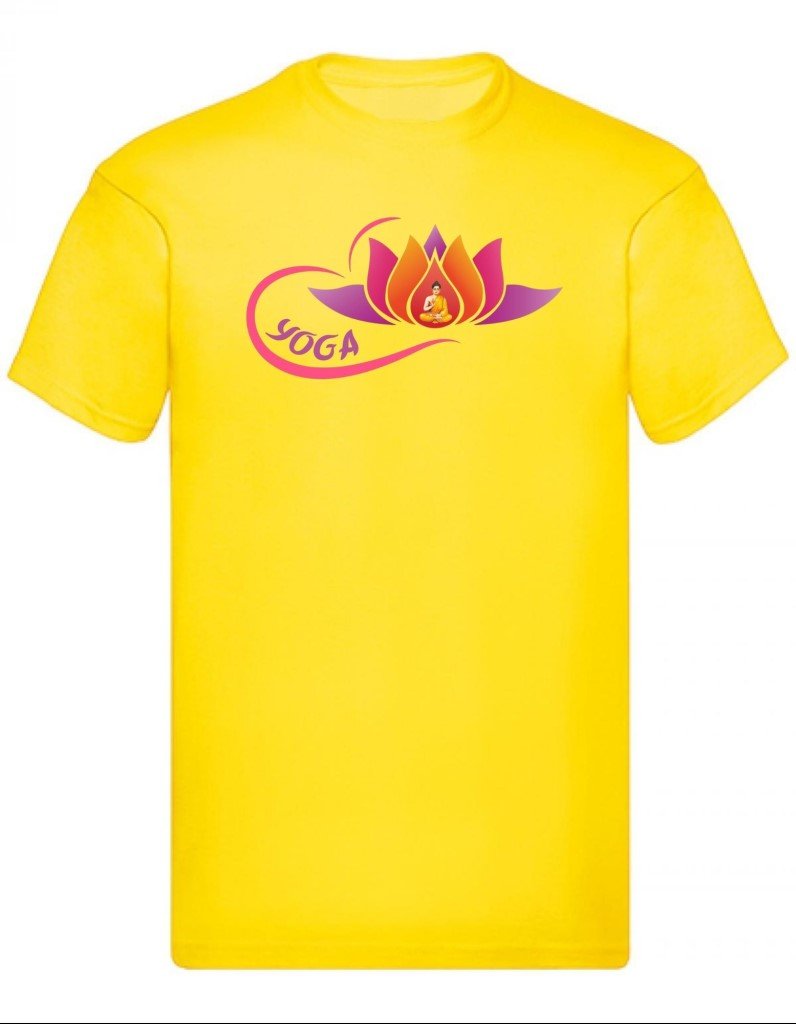 Balldiri T-Shirt Herren Yoga Buddha Relax Wellness S bis 5XL - kräftiges gelb - Balldiri