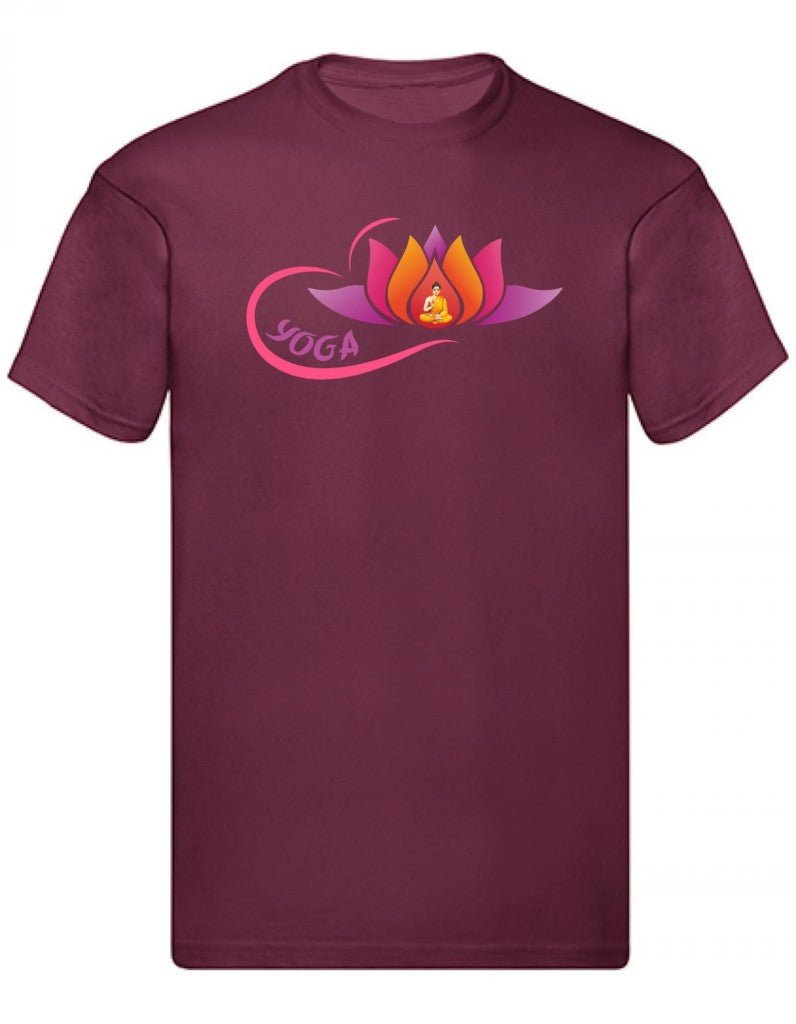 Balldiri T-Shirt Herren Yoga Buddha Relax Wellness S bis 5XL - bordeaux - Balldiri