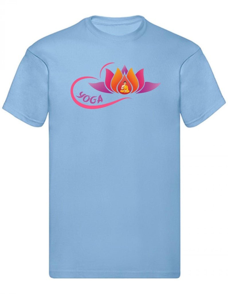 Balldiri T-Shirt Herren Yoga Buddha Relax Wellness S bis 5XL - hellblau - Balldiri