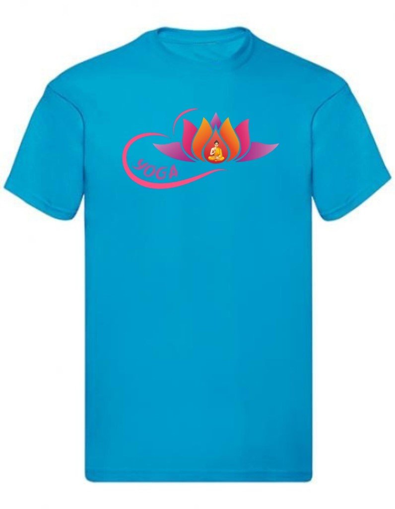 Balldiri T-Shirt Herren Yoga Buddha Relax Wellness S bis 5XL - azurblau - Balldiri