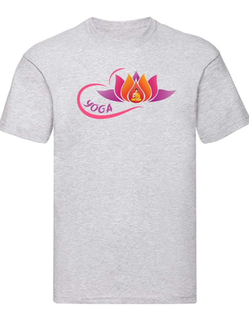 Balldiri T-Shirt Herren Yoga Buddha Relax Wellness S bis 5XL - hellgrau - Balldiri