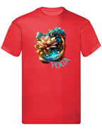 Balldiri T-Shirt Herren Yoga Lotusblume Wellness S bis 5XL - rot - Balldiri