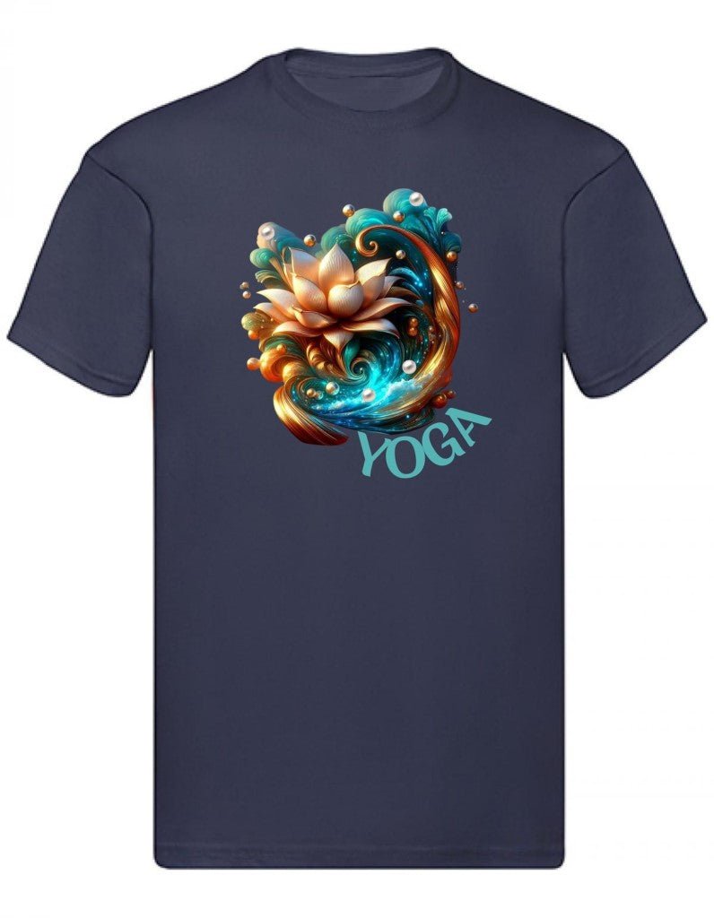 Balldiri T-Shirt Herren Yoga Lotusblume Wellness S bis 5XL - dunkelblau - Balldiri