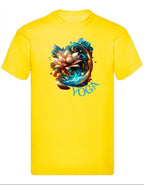 Balldiri T-Shirt Herren Yoga Lotusblume Wellness S bis 5XL - kräftiges gelb - Balldiri