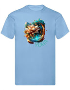 Balldiri T-Shirt Herren Yoga Lotusblume Wellness S bis 5XL - hellblau - Balldiri