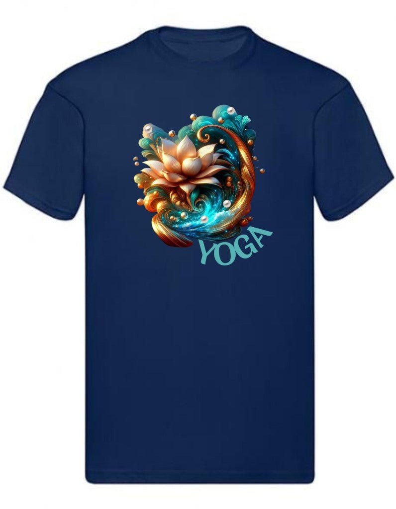 Balldiri T-Shirt Herren Yoga Lotusblume Wellness S bis 5XL - navy - Balldiri
