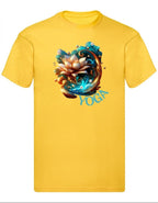Balldiri T-Shirt Herren Yoga Lotusblume Wellness S bis 5XL - gelb - Balldiri