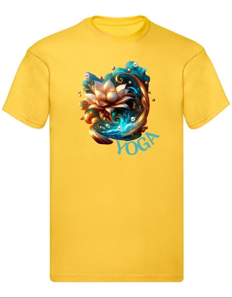 Balldiri T-Shirt Herren Yoga Lotusblume Wellness S bis 5XL - gelb - Balldiri