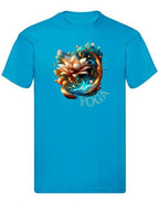 Balldiri T-Shirt Herren Yoga Lotusblume Wellness S bis 5XL - azurblau - Balldiri