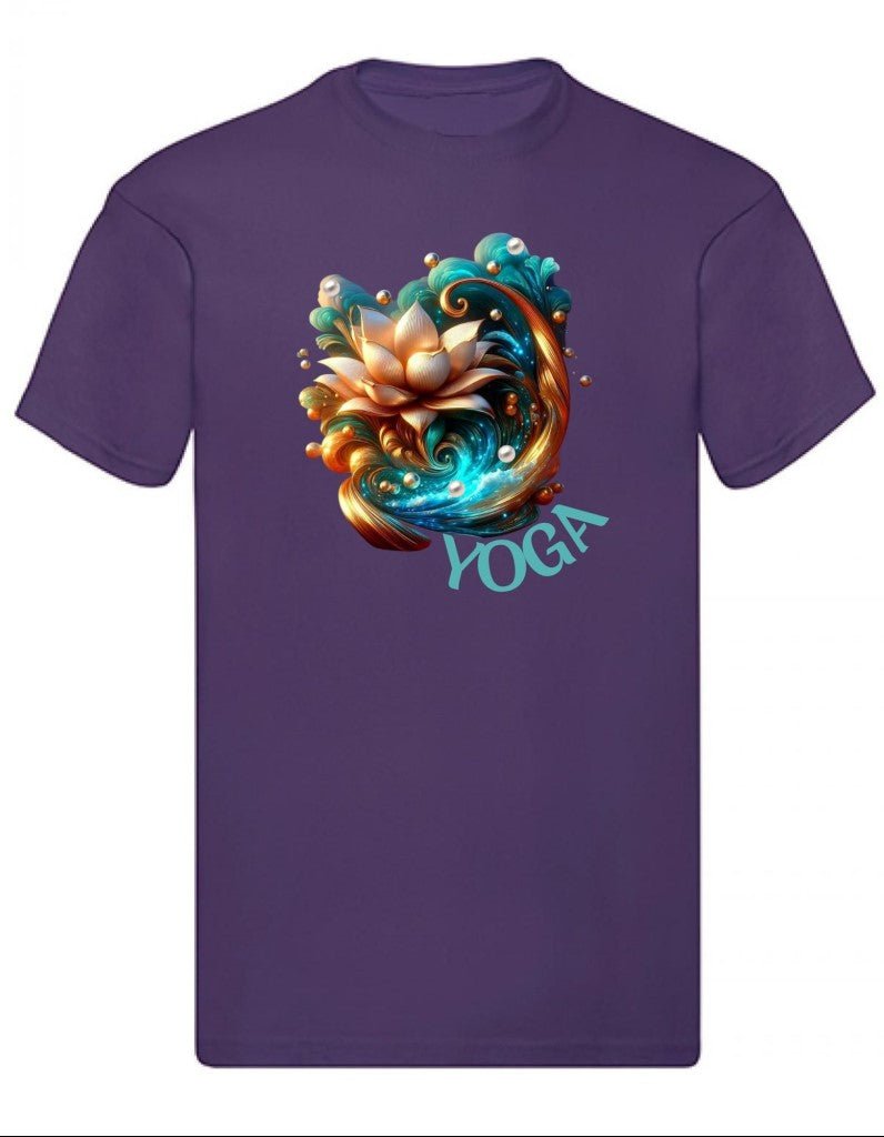 Balldiri T-Shirt Herren Yoga Lotusblume Wellness S bis 5XL - purple - Balldiri