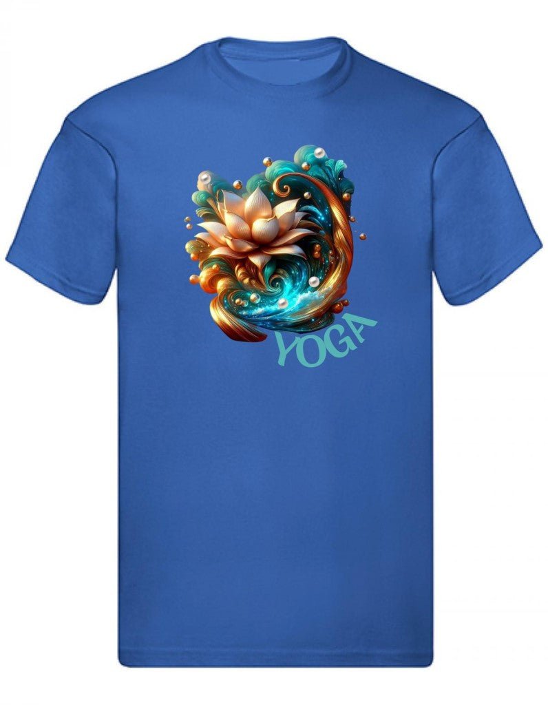 Balldiri T-Shirt Herren Yoga Lotusblume Wellness S bis 5XL - blau - Balldiri
