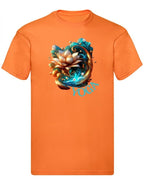 Balldiri T-Shirt Herren Yoga Lotusblume Wellness S bis 5XL - orange - Balldiri