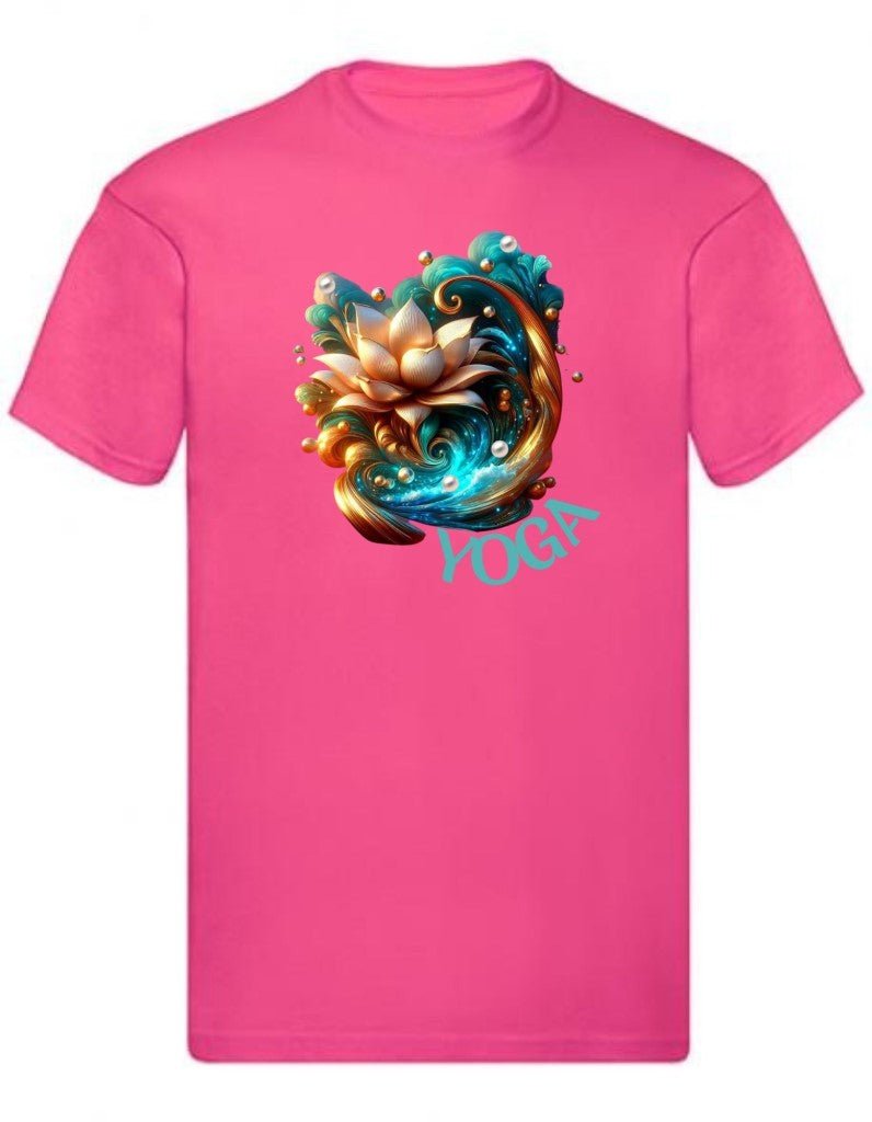 Balldiri T-Shirt Herren Yoga Lotusblume Wellness S bis 5XL - rosa - Balldiri