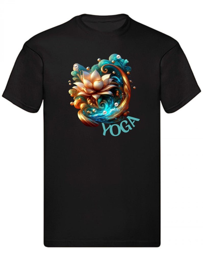 Balldiri T-Shirt Herren Yoga Lotusblume Wellness S bis 5XL - schwarz - Balldiri