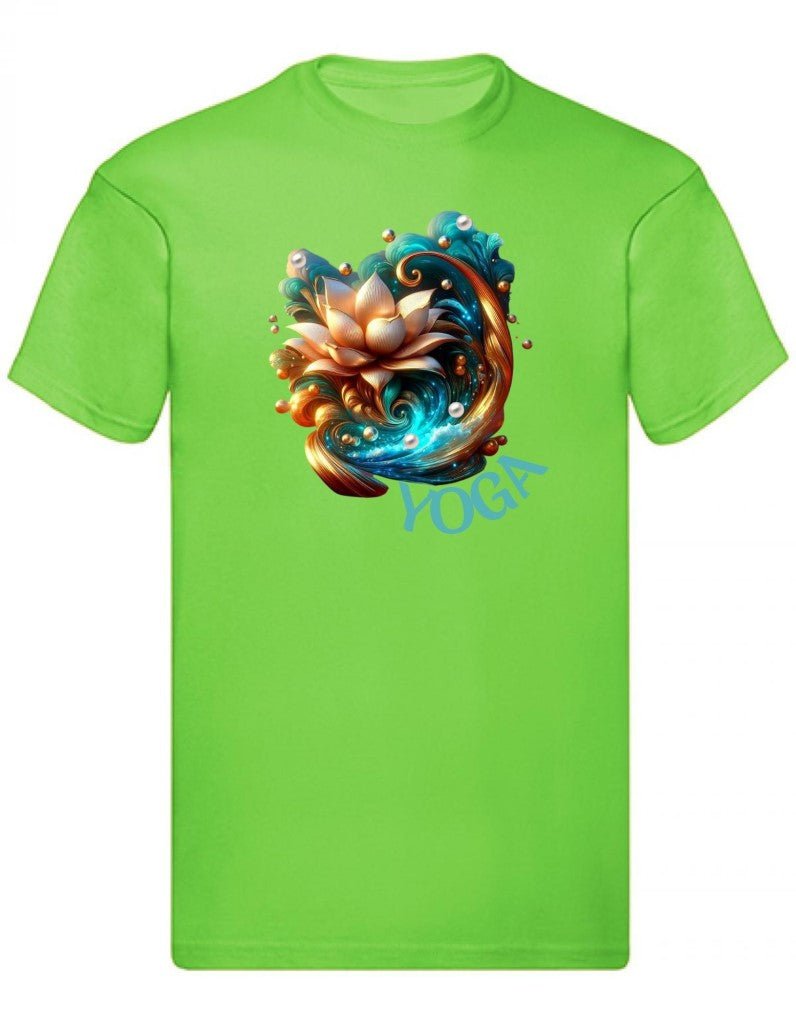 Balldiri T-Shirt Herren Yoga Lotusblume Wellness S bis 5XL - hellgrün - Balldiri
