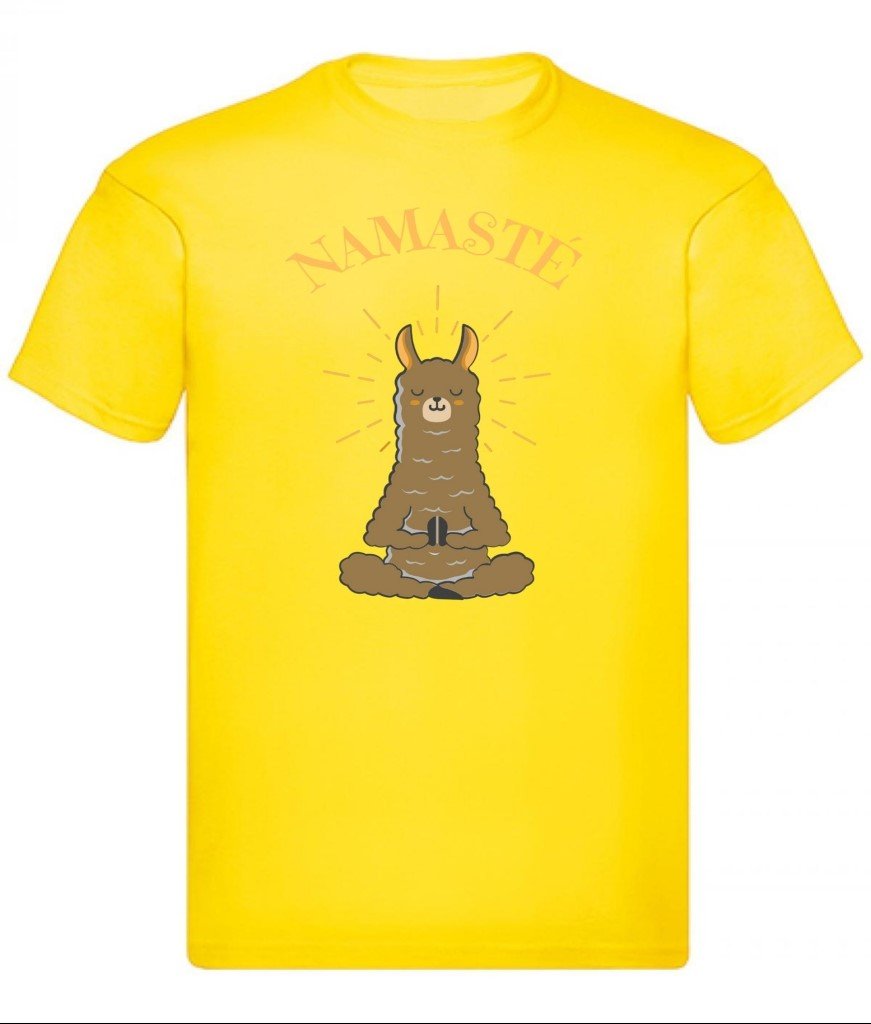 Balldiri T-Shirt Herren Yoga Meditation Namaste S bis 5XL - kräftiges gelb - Balldiri