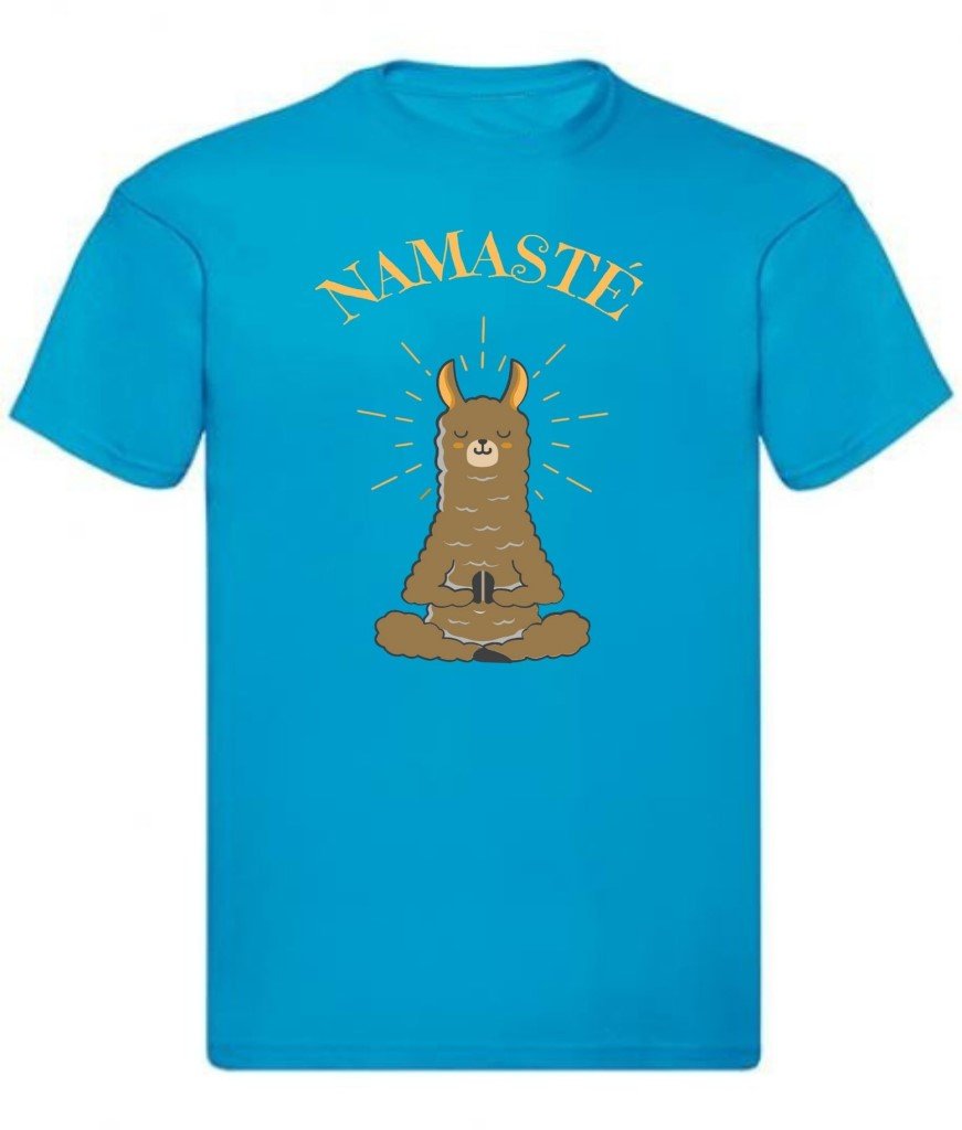 Balldiri T-Shirt Herren Yoga Meditation Namaste S bis 5XL - azurblau - Balldiri