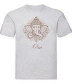Balldiri T-Shirt Herren Yoga Meditation Om S bis 5XL - hellgrau - Balldiri