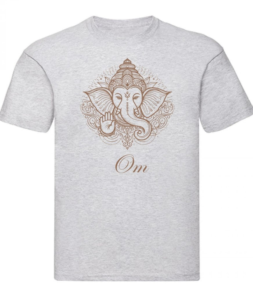 Balldiri T-Shirt Herren Yoga Meditation Om S bis 5XL - hellgrau - Balldiri