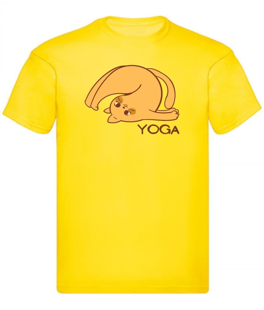 Balldiri T-Shirt Herren Yoga Relax Wellness S bis 5XL - kräftiges gelb - Balldiri