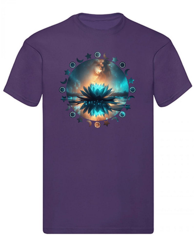 Balldiri T-Shirt Herren Yoga Wellness Lotusblume S bis 5XL - purple - Balldiri