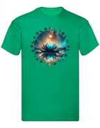 Balldiri T-Shirt Herren Yoga Wellness Lotusblume S bis 5XL - grün - Balldiri