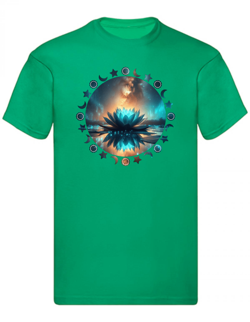 Balldiri T-Shirt Herren Yoga Wellness Lotusblume S bis 5XL - grün - Balldiri