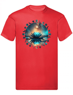 Balldiri T-Shirt Herren Yoga Wellness Lotusblume S bis 5XL - rot - Balldiri