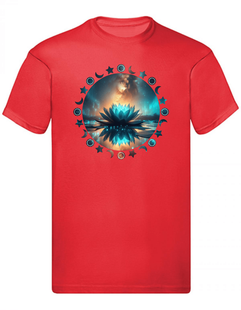 Balldiri T-Shirt Herren Yoga Wellness Lotusblume S bis 5XL - rot - Balldiri