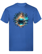 Balldiri T-Shirt Herren Yoga Wellness Lotusblume S bis 5XL - blau - Balldiri