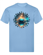 Balldiri T-Shirt Herren Yoga Wellness Lotusblume S bis 5XL - hellblau - Balldiri