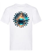 Balldiri T-Shirt Herren Yoga Wellness Lotusblume S bis 5XL - weiß - Balldiri