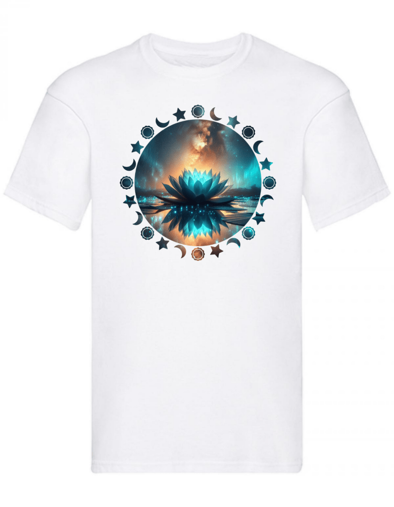 Balldiri T-Shirt Herren Yoga Wellness Lotusblume S bis 5XL - weiß - Balldiri
