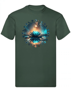 Balldiri T-Shirt Herren Yoga Wellness Lotusblume S bis 5XL - navy grün - Balldiri