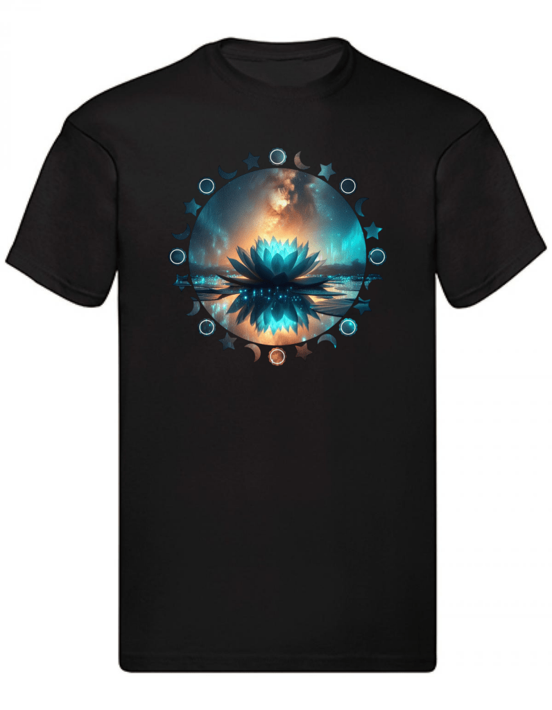 Balldiri T-Shirt Herren Yoga Wellness Lotusblume S bis 5XL - schwarz - Balldiri