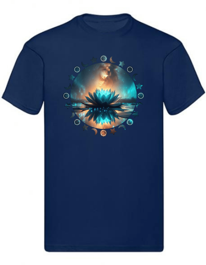 Balldiri T-Shirt Herren Yoga Wellness Lotusblume S bis 5XL - navy - Balldiri