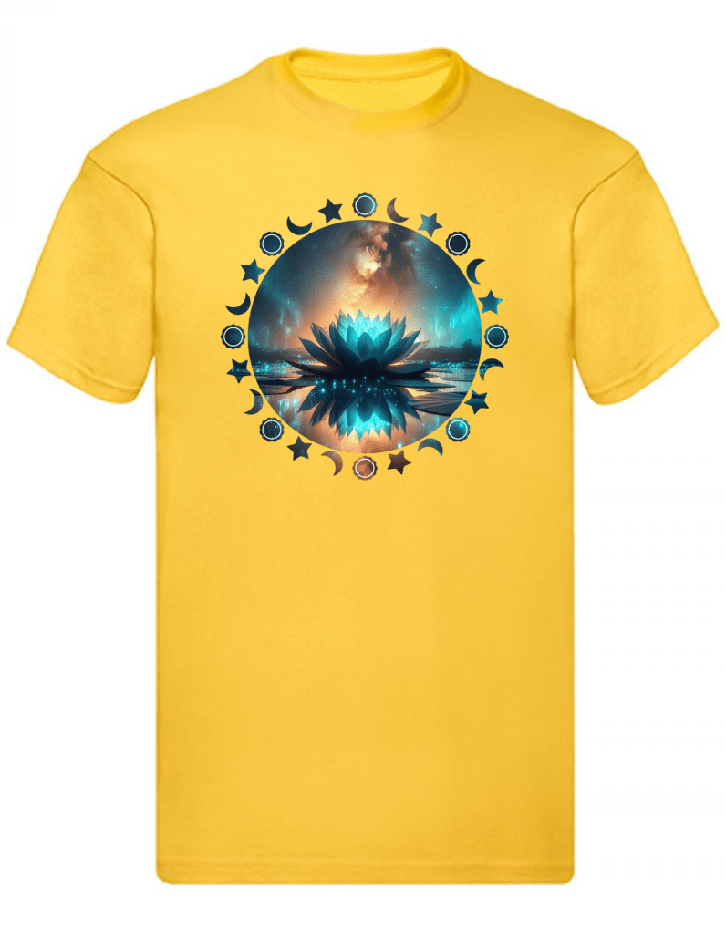 Balldiri T-Shirt Herren Yoga Wellness Lotusblume S bis 5XL - gelb - Balldiri