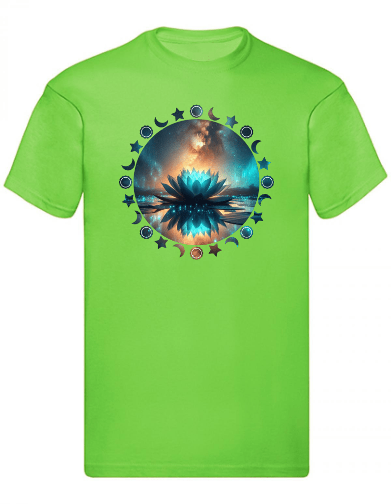 Balldiri T-Shirt Herren Yoga Wellness Lotusblume S bis 5XL - hellgrün - Balldiri