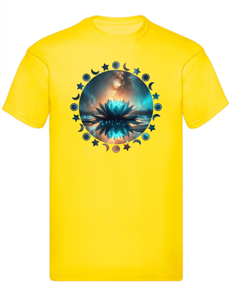 Balldiri T-Shirt Herren Yoga Wellness Lotusblume S bis 5XL - kräftiges gelb - Balldiri