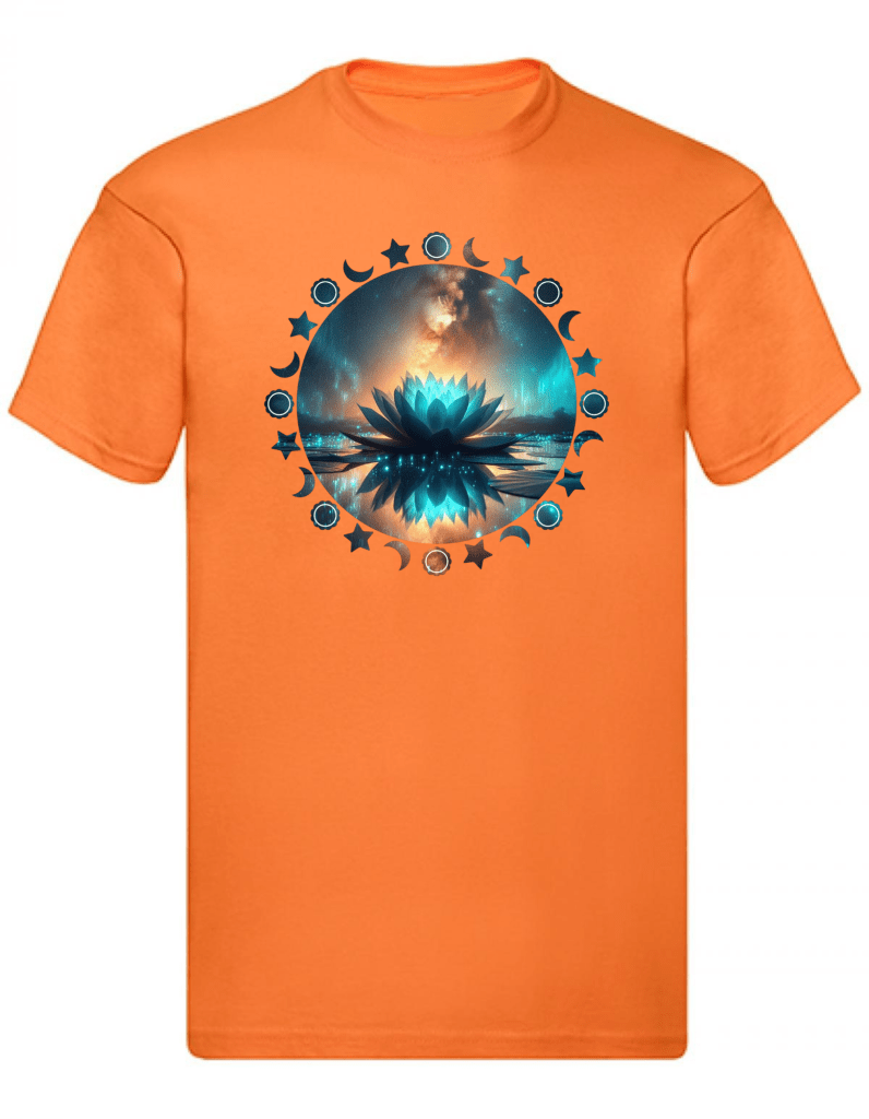 Balldiri T-Shirt Herren Yoga Wellness Lotusblume S bis 5XL - orange - Balldiri