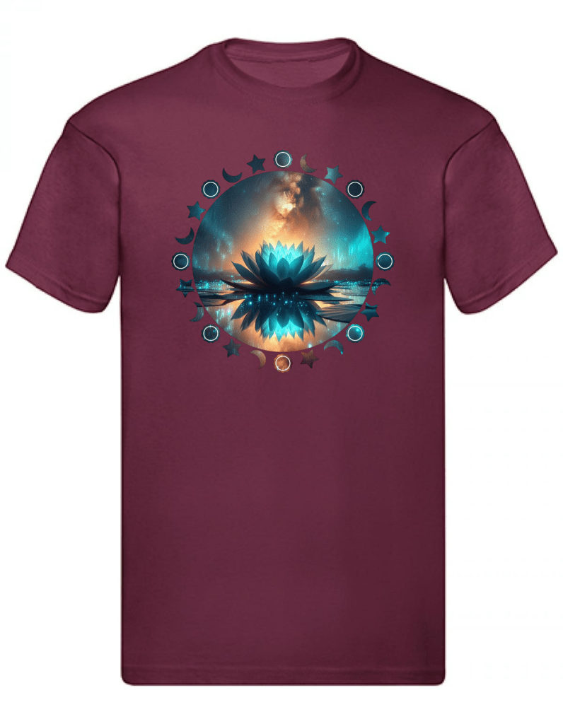 Balldiri T-Shirt Herren Yoga Wellness Lotusblume S bis 5XL - bordeaux - Balldiri