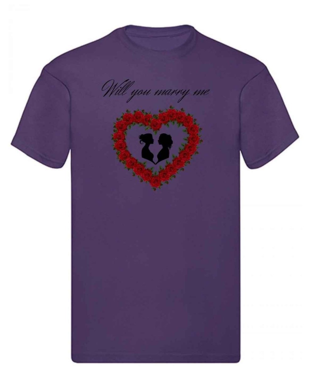 Balldiri T-Shirt LGBTQ Heiratsantrag S bis 5XL - purple - Balldiri