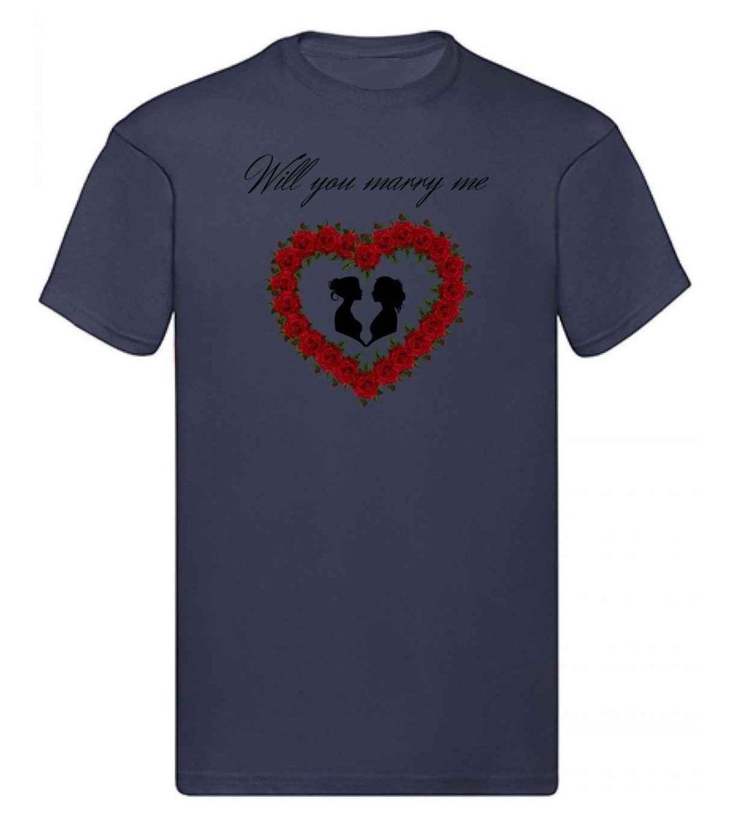 Balldiri T-Shirt LGBTQ Heiratsantrag S bis 5XL - dunkelblau - Balldiri