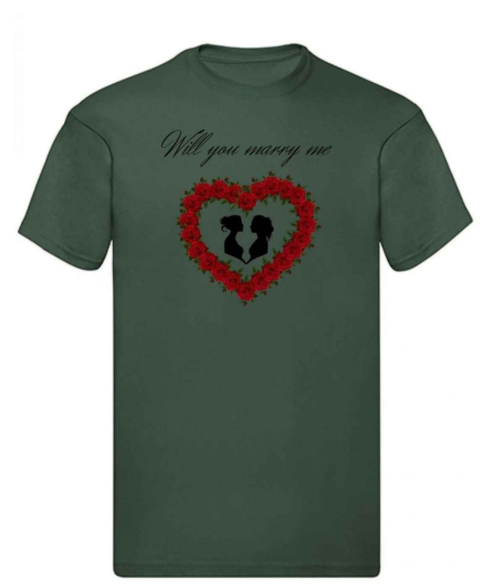 Balldiri T-Shirt LGBTQ Heiratsantrag S bis 5XL - navy grün - Balldiri