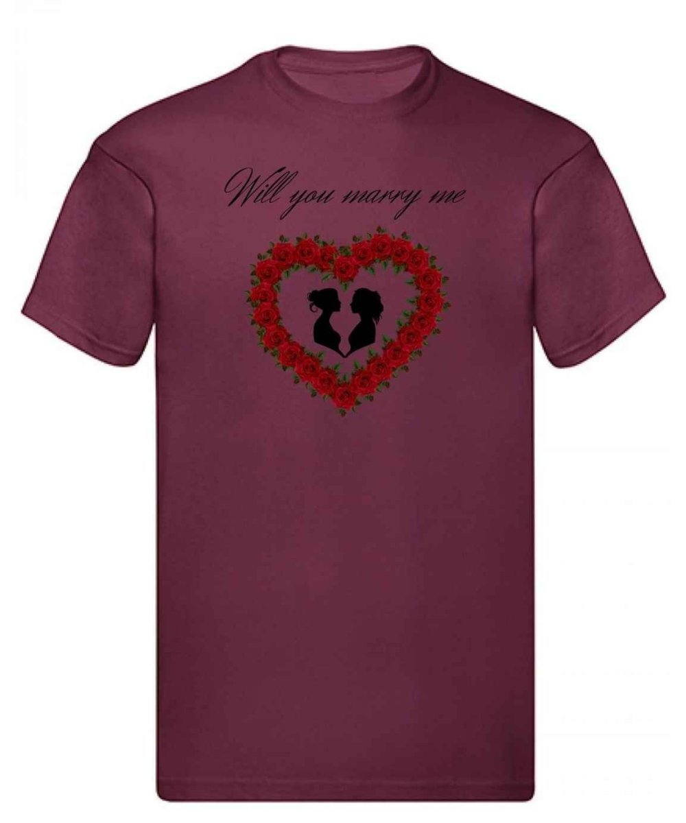 Balldiri T-Shirt LGBTQ Heiratsantrag S bis 5XL - bordeaux - Balldiri