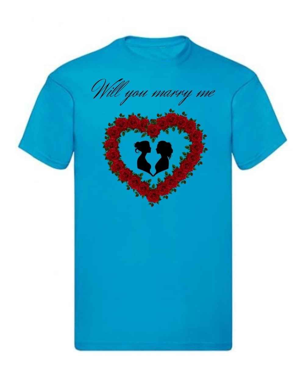 Balldiri T-Shirt LGBTQ Heiratsantrag S bis 5XL - azurblau - Balldiri