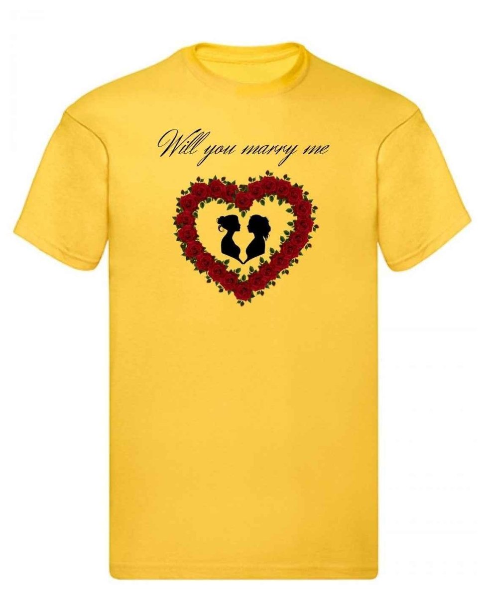 Balldiri T-Shirt LGBTQ Heiratsantrag S bis 5XL - gelb - Balldiri