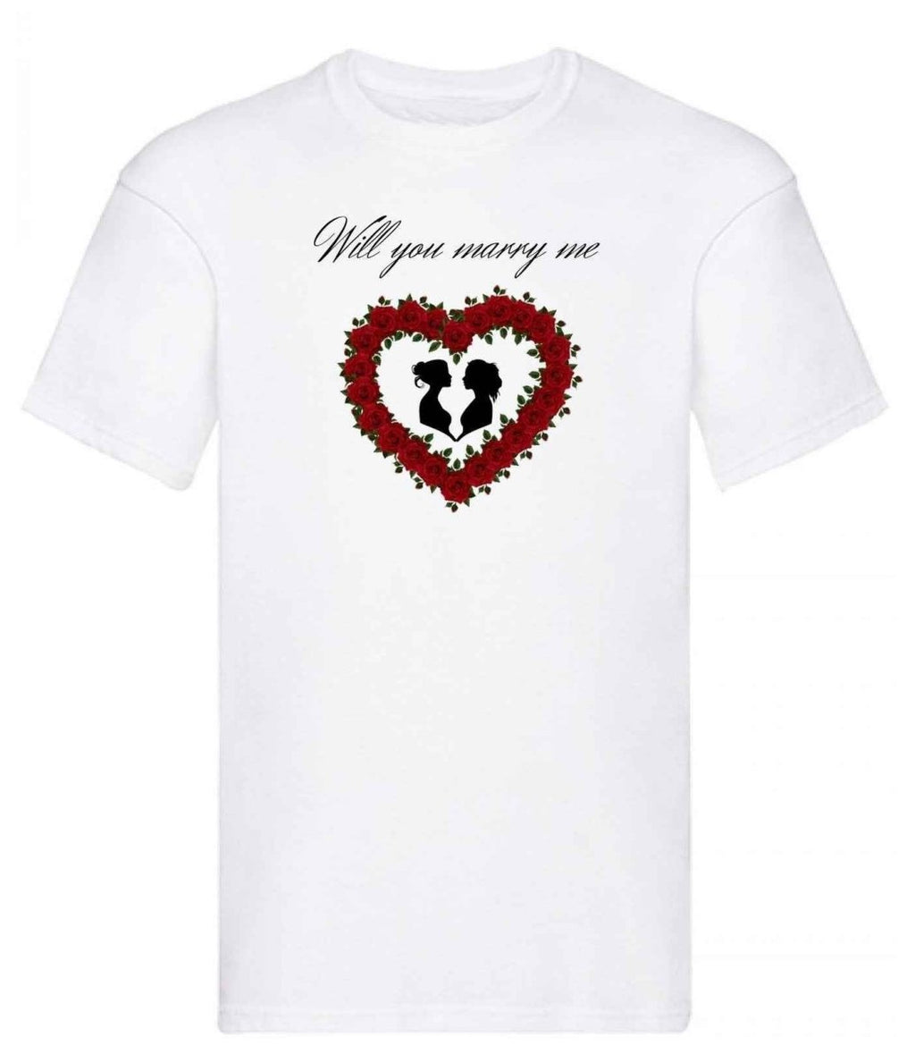 Balldiri T-Shirt LGBTQ Heiratsantrag S bis 5XL - weiß - Balldiri