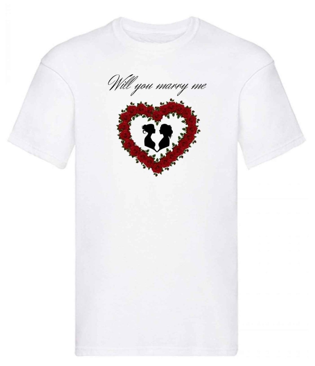 Balldiri T-Shirt LGBTQ Heiratsantrag S bis 5XL - weiß - Balldiri