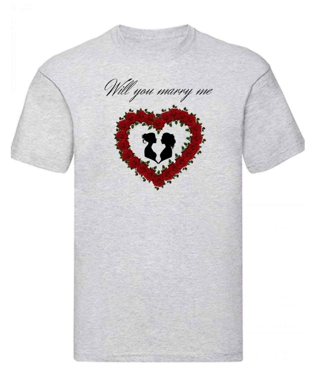 Balldiri T-Shirt LGBTQ Heiratsantrag S bis 5XL - hellgrau - Balldiri